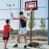 NNECW 132-251cm Weather-resistance Kids Basketball Hoop with Ball Storage