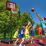 NNECW 132-251cm Weather-resistance Kids Basketball Hoop with Ball Storage