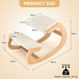 NNECW Wood Rocking Posture Chair with Soft Cushion-Beige