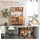 NNECW Bamboo Buffet Cabinet with Hutch for Kitchen/Dining Room