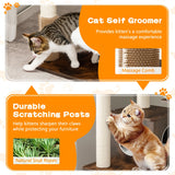 NNECW 179 CM Tall 7-Layer Wooden Cat Tree with Sisal Scratching Posts