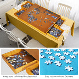 NNECW 80cm x 65cm Wooden Jigsaw Puzzle Table with Smooth Work Surface