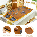 NNECW 80cm x 65cm Wooden Jigsaw Puzzle Table with Smooth Work Surface