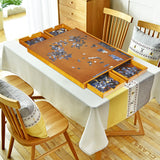 NNECW 80cm x 65cm Wooden Jigsaw Puzzle Table with Smooth Work Surface
