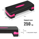 NNECW Adjustable Workout Aerobic Stepper with 4 Risers for Gym and Home-Black