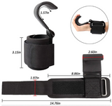 NNEOBA PowerLift Hook Grips with Wrist Wraps & Hand-Bar Straps