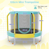 NNECW Recreational Trampoline with Heavy-duty Metal Frame for Kids-Yellow