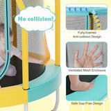 NNECW Recreational Trampoline with Heavy-duty Metal Frame for Kids-Yellow