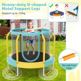 NNECW Recreational Trampoline with Heavy-duty Metal Frame for Kids-Yellow