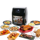 NNEDSZ 14L Digital Turbo Air Fryer Cooker w/ Rolling Cage/Rotisserie
