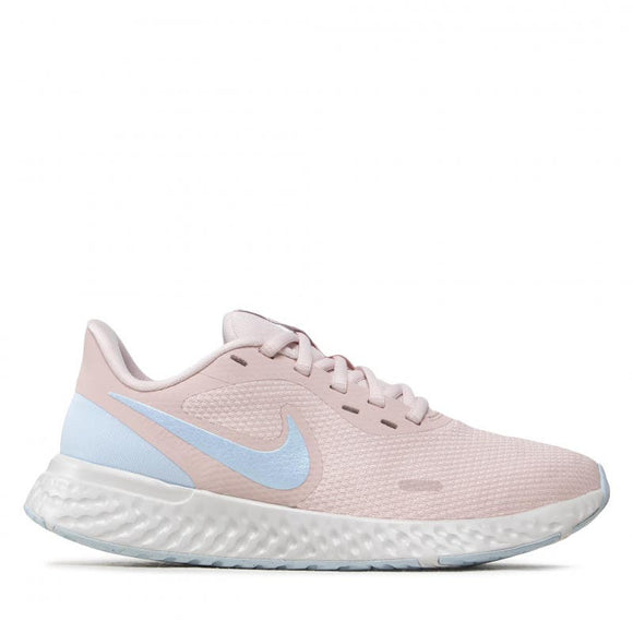 NNEKG Womens Revolution 5 Running Shoes (Barely Rose Hydrogen Blue Metallic Pewter Photon Dust Size 8.5 US)