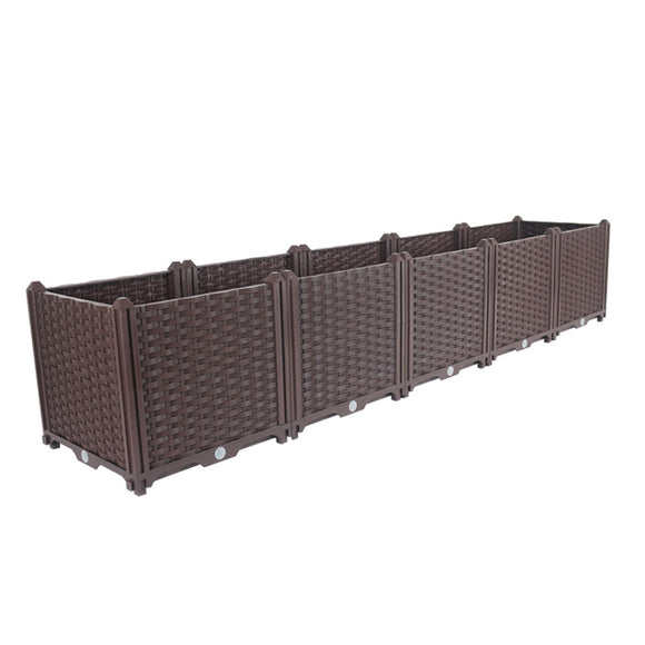 NNEAGS 200cm Raised Planter Box Vegetable Herb Flower Outdoor Plastic Plants Garden Bed Deepen