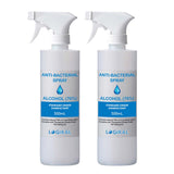 NNEAGS 2X 500ml Standard Grade Disinfectant Anti-Bacterial Alcohol Spray Bottle