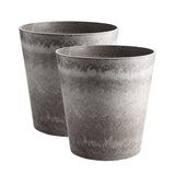 NNEAGS 2X 37cm Rock Grey Round Resin Tapered Plant Flower Pot in Cement Pattern Planter Cachepot for Indoor Home Office
