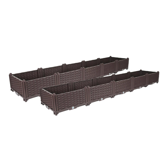 NNEAGS 2X 200cm Raised Planter Box Vegetable Herb Flower Outdoor Plastic Plants Garden Bed