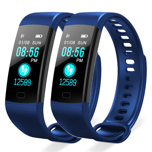 NNEAGS 2X Sport Smart Watch Health Fitness Wrist Band Bracelet Activity Tracker Blue