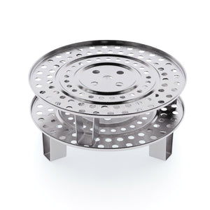 NNEAGS 2X 43cm Stainless Steel Steamer Insert Stock Pot Steaming Rack Stockpot Tray