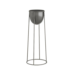 NNEAGS 50cm Round Wire Metal Flower Pot Stand with Black Flowerpot Holder Rack Display