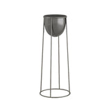 NNEAGS 50cm Round Wire Metal Flower Pot Stand with Black Flowerpot Holder Rack Display