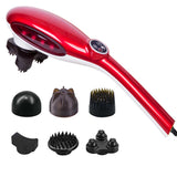 NNEAGS 6 Heads Portable Handheld Massager Soothing Stimulate Blood Flow Shoulder Red