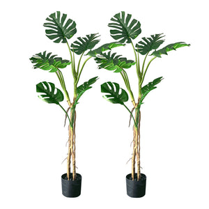 NNEAGS 2X 160cm Green Artificial Indoor Turtle Back Tree Fake Fern Plant Decorative