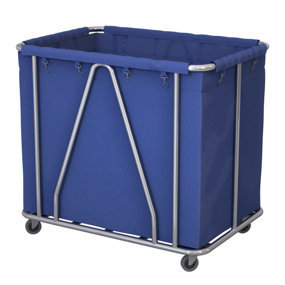 NNEAGS Stainless Steel Large Soiled Linen Laundry Trolley Cart with Wheels Blue