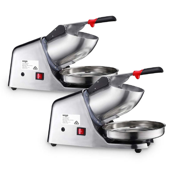 NNEAGS 2X 300W Dual Blade Electric Ice Shaver Machine Smoothie Maker