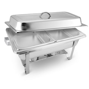 NNEAGS 4.5L Dual Tray Stainless Steel Chafing Food Warmer Catering Dish