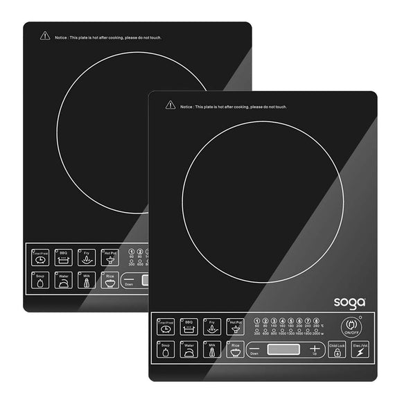 NNEAGS 2X Cooktop Electric Smart Induction Cook Top Portable Kitchen Cooker Cookware