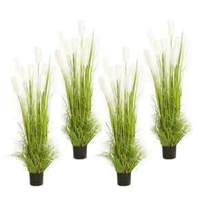 NNEAGS 4X 150cm Green Artificial Indoor Potted Reed Grass Tree Fake Plant Simulation Decorative