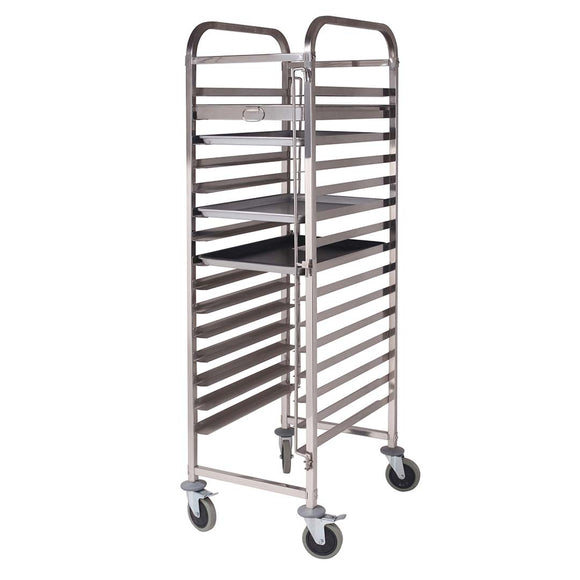NNEAGS Trolley 16 Tier Stainless Steel Cake Bakery Trolley Suits 60*40cm Tray