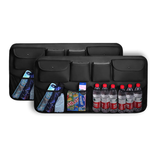NNEAGS 2X High Quality Leather Car Rear Back Seat Storage Bag Organizer Interior Accessories Black