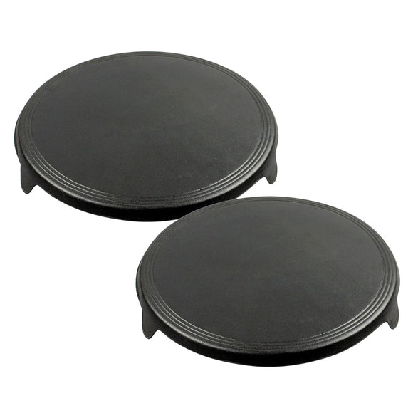 NNEAGS 2X 33CM Reversible Round Cast Iron Induction Crepes Pan Baking Cookie Pancake Pizza Bakeware