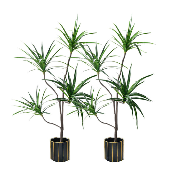 NNEAGS 2X 180cm Green Artificial Indoor Brazlian Iron Tree Fake Plant Decorative 4 Heads