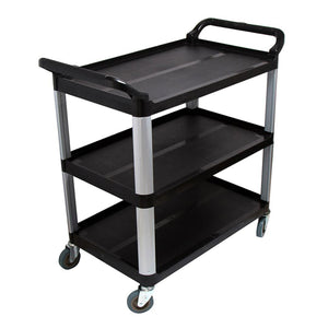 NNEAGS 3 Tier Food Trolley Food Waste Cart Storage Mechanic Kitchen Black Large