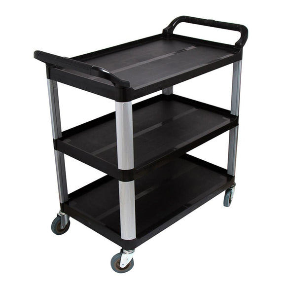 NNEAGS 3 Tier Food Trolley Food Waste Cart Storage Mechanic Kitchen Black Large