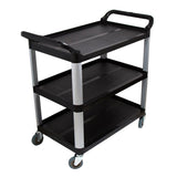 NNEAGS 3 Tier Food Trolley Food Waste Cart Storage Mechanic Kitchen Black Large
