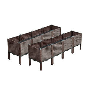 NNEAGS 2X 160cm Raised Planter Box Vegetable Herb Flower Outdoor Plastic Plants Garden Bed with Legs Deepen