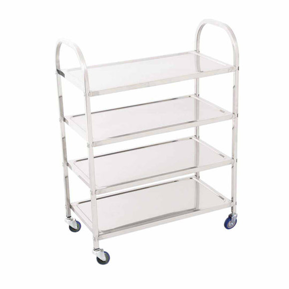 NNEAGS 4 Tier Stainless Steel Kitchen Dinning Food Cart Trolley Utility Size Square Small