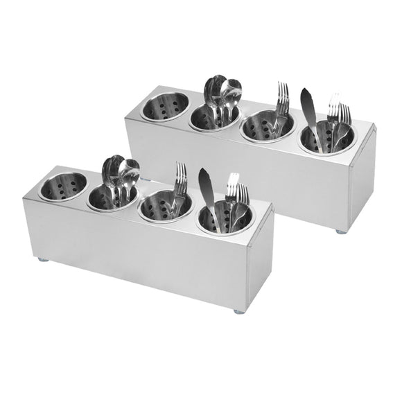 NNEAGS 2X 18/10 Stainless Steel Conical Utensils Cutlery Holder with 4 Holes