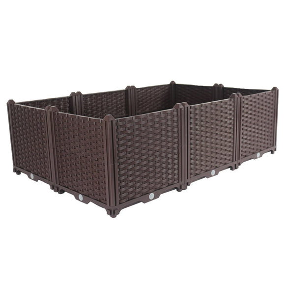 NNEAGS 120cm Raised Planter Box Vegetable Herb Flower Outdoor Plastic Plants Garden Bed Deepen