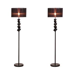 NNEAGS 2x Floor Lamp Metal Base Standing Light with Dark Shade Tall Lamp