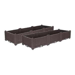 NNEAGS 2X 120cm Raised Planter Box Vegetable Herb Flower Outdoor Plastic Plants Garden Bed