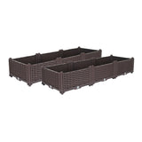 NNEAGS 2X 120cm Raised Planter Box Vegetable Herb Flower Outdoor Plastic Plants Garden Bed