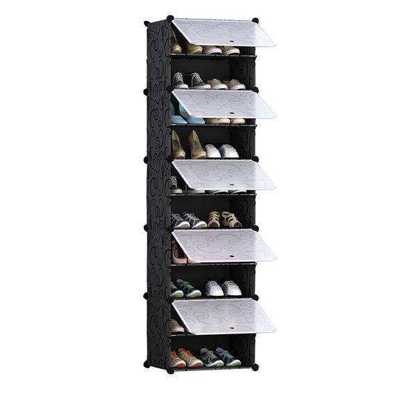 NNEAGS 10 Tier Shoe Rack Organizer Sneaker Footwear Storage Stackable Stand Cabinet Portable Wardrobe with Cover
