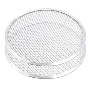 NNEAGS 2X 9-inch Round Seamless Aluminium Nonstick Grade Pizza Screen Baking Pan