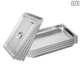 NNEAGS 4X GN Pan Full Size 1/1 GN Pan 4cm Deep Stainless Steel Tray With Lid