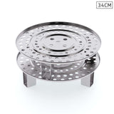 NNEAGS 2X 34cm Stainless Steel Steamer Insert Stock Pot Steaming Rack Stockpot Tray