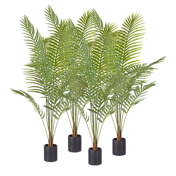 NNEAGS 4X 180cm Green Artificial Indoor Rogue Areca Palm Tree Fake Tropical Plant Home Office Decor