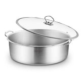 NNEAGS Stainless Steel 28cm Casserole With Lid Induction Cookware